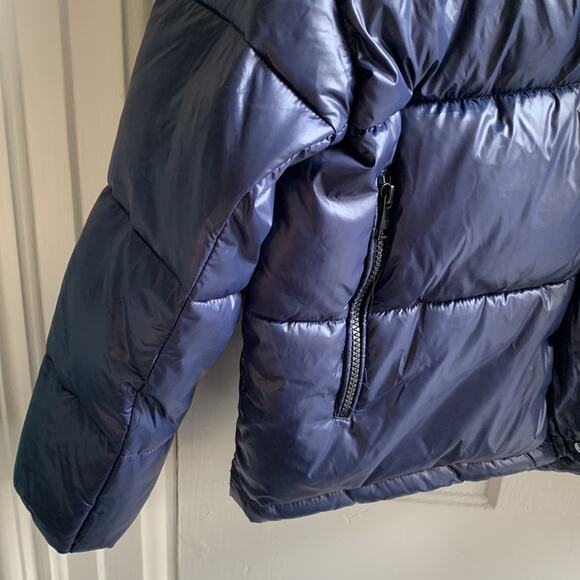 Orso Levi Shiny Colorblock Hooded Puffer Jacket - Picture 5 of 8